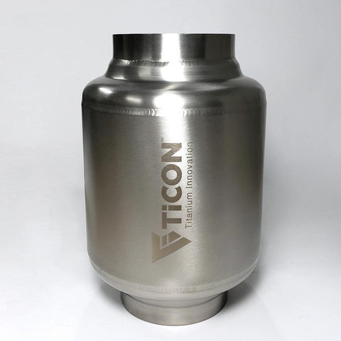Ticon Industries - 7" OAL 2.5" In/Out Ultralight Titanium Muffler (116-06333-0000)