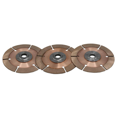 Tilton 7.25" 3-Plate Metallic Clutch Disc Pack - 1&3/8" Spline Size / 10 Teeth / 6 Rivets / Back-to-Back Hub (64185-2-ABA-08)