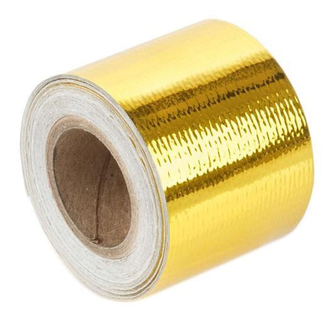 2in×16Ft Gold Aluminum Foil Wrap Car Exhaust Pipe Decor Barrier Heat Shield  Tape