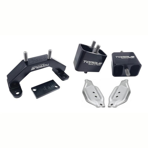 Torque Solution Solid Billet Engine/Trans Mount Kit w/ Mount Plates | 2002-2014 Subaru WRX, and 2004-2021 Subaru WRX STI (TS-SU-250SB-PL)