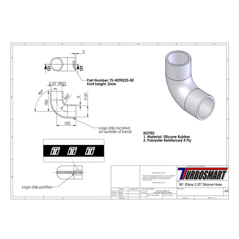 Turbosmart 90deg Elbow 2.25" (TS-HE90225)