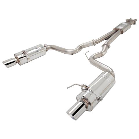 XForce Twin 3" Brushed Stainless Steel Cat-Back Exhaust System | 2015-2017 Ford Mustang GT 5.0L (E2-FM15-CBS)
