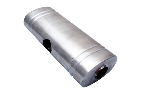 Xforce 304 Stainless Steel Oval Muffler 8"X 5" X 24" East West 2.25" Centre Inlet Dual 2" Outlet (VX9E-242252)