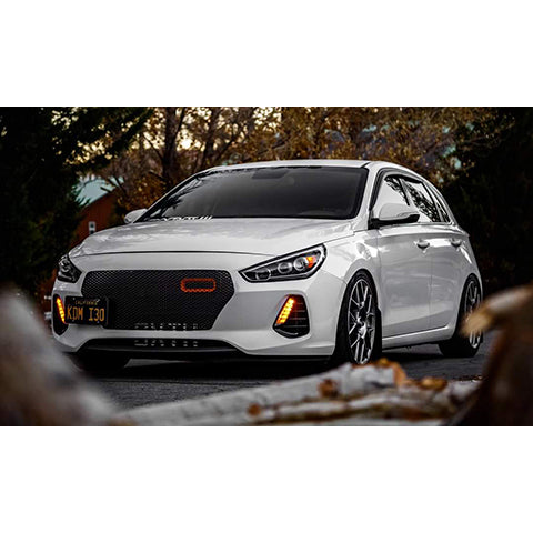 Velossa Tech BIG MOUTH Full Kit Intake Snorkel | 2018-2019 Hyundai Elantra GT Sport/Elantra N-line (VT-BM-0180-PBLU-BLK-RECT)