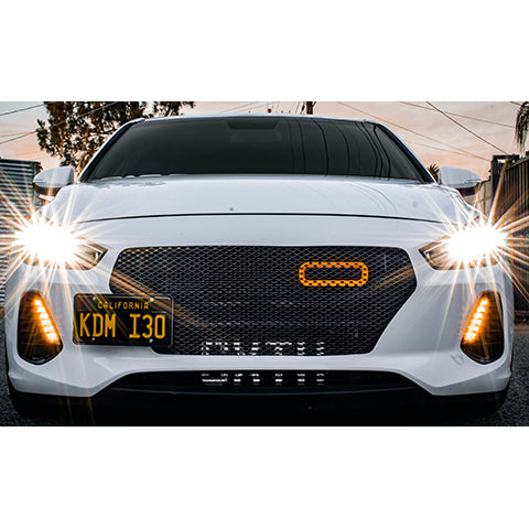 Velossa Tech BIG MOUTH Full Kit Intake Snorkel | 2018-2019 Hyundai Elantra GT Sport/Elantra N-line (VT-BM-0180-PBLU-BLK-RECT)