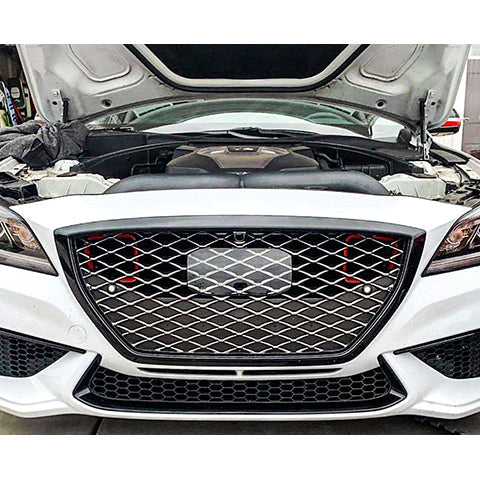 Velossa Tech BIG MOUTH Full Kit Intake Snorkel | 2015-2021 Genesis G80 3.3TT (VT-BM-0219-PBLU-BLK-RECT)