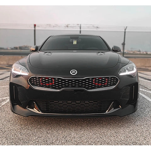 Velossa Tech BIG MOUTH Full Kit Intake Snorkel | 2018-2019 Kia Stinger 3.3T (VT-BM-0140-PBLU-BLK-RECT)