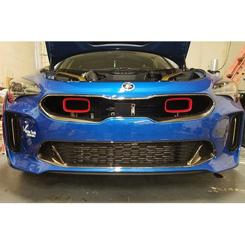 Velossa Tech BIG MOUTH Full Kit Intake Snorkel | 2018-2019 Kia Stinger 3.3T (VT-BM-0140-PBLU-BLK-RECT)