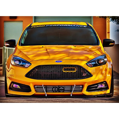 Velossa Tech BIG MOUTH Full Kit Intake Snorkel | 2013-2018 Ford Focus ST (VT-BM-0010-PBLU-BLK-RECT)