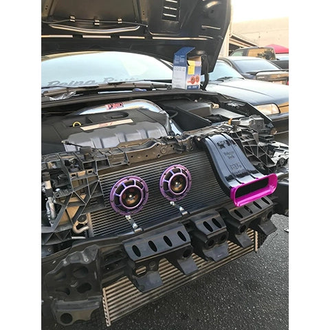 Velossa Tech BIG MOUTH Full Kit Intake Snorkel | 2013-2018 Ford Focus ST (VT-BM-0010-PBLU-BLK-RECT)