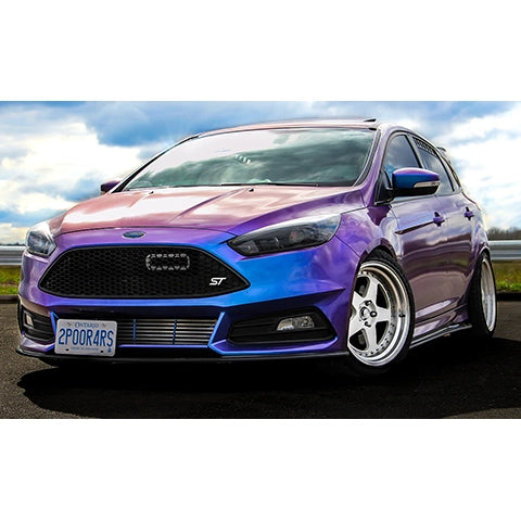 Velossa Tech BIG MOUTH Full Kit Intake Snorkel | 2013-2018 Ford Focus ST (VT-BM-0010-PBLU-BLK-RECT)