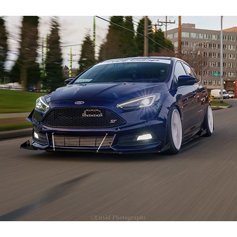 Velossa Tech BIG MOUTH Full Kit Intake Snorkel | 2013-2018 Ford Focus ST (VT-BM-0010-PBLU-BLK-RECT)