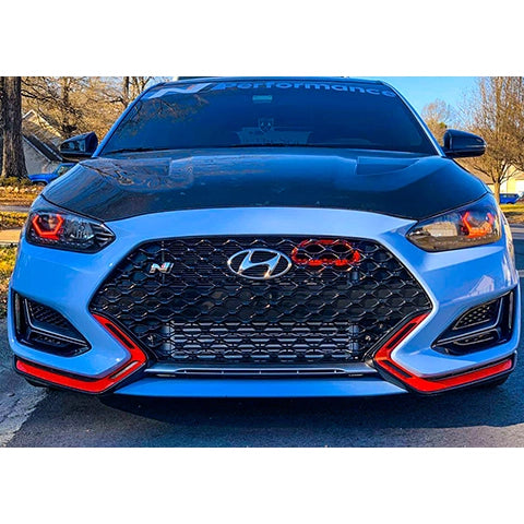 Velossa Tech BIG MOUTH Full Kit Intake Snorkel | 2019-2022 Hyundai Veloster N (VT-BM-0190-PBLU-BLK-RECT)