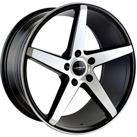 Versus Racing VS83 Black w/Machined Spoke Faces and Outer Lip Ring 18x8.5 | 5x114.3 (VS8318855114+40BMF)