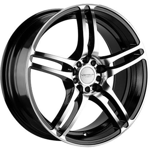 Versus Racing VS454 Black w/Machined Spoke Faces and Outer Lip Ring 18x7.5 | 5x100/5x114.3 (VS454187510H+40BMF)