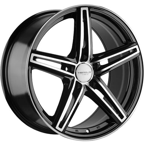 Versus Racing VS542 Black w/Machined Spoke Faces and Outer Lip Ring 18x8 | 5x114.3 (VS54218855114+40BMF)