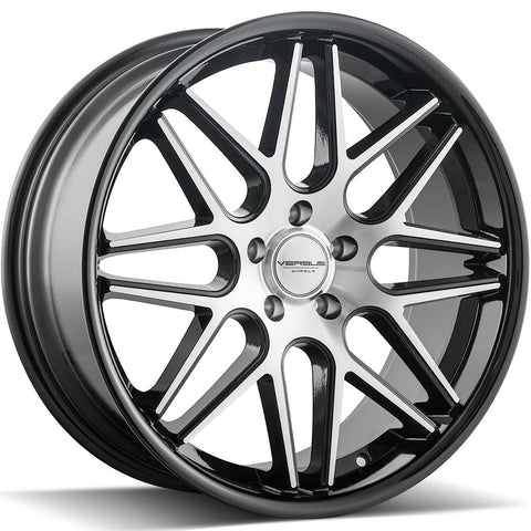 Versus Racing VS555 Gloss Black w/Machined Spoke Faces 20x8.5 | 5x120 (VS55520855120+35BMF)