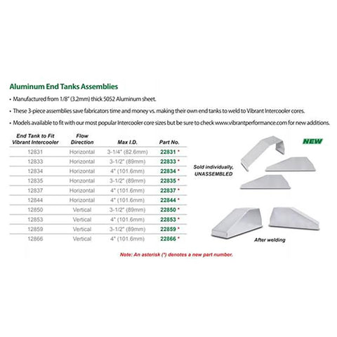 Vibrant Performance Universal Intercooler End Tank (22831/33/34/35/37/44/50/59/66)