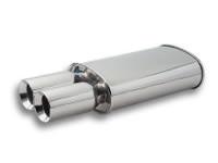 STREETPOWER Oval Muffler w/ Dual 3.5" Round Tips (2.5" inlet) by Vibrant Performance - Modern Automotive Performance
