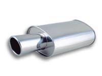 STREETPOWER Oval Muffler w/ 4" Round Angle Cut Tip (2.5" inlet) by Vibrant Performance - Modern Automotive Performance
