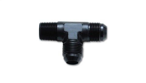 Vibrant -4AN x 1/8in NPT Flare to Pipe On Run Tee Adapter Fitting - Aluminum (10471)