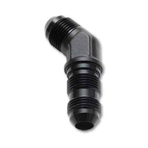 Vibrant -16AN Bulkhead Adapter 45 Deg Elbow Fitting - Anodized Black (10606)