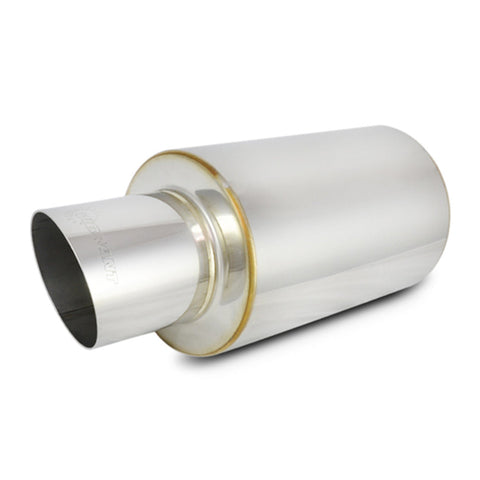 Vibrant TPV Turbo Round Muffler - 17in Long with 4in Round Tip Angle Cut - 3in inlet I.D. (1061)