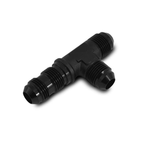 Vibrant -4AN Bulkhead Adapter Tee on Run Fittings - Anodized Black Only (10625)