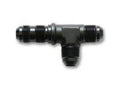 '-12AN Bulkhead Adapter Tee on Run Fittings Anodized Black Only by Vibrant Performance - Modern Automotive Performance

