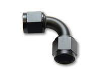 '-4AN Female 90 Degree Union Adapter (AN to AN) Anodized Black Only by Vibrant Performance - Modern Automotive Performance
