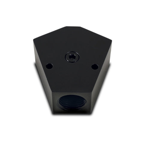 Vibrant Billet Aluminum Y-Block Fitting with 1/8in NPT Port - 1/2in NPT x 1/2in NPT x 1/2in NPT (10822)
