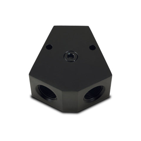 Vibrant Billet Aluminum Y-Block Fitting with 1/8in NPT Port - 1/2in NPT x 1/2in NPT x 1/2in NPT (10822)