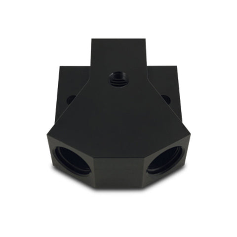 Vibrant Billet Aluminum Y-Block Fitting with 1/8in NPT Port -10AN x Dual -8AN ORB (10894)