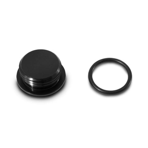 Vibrant -4AN ORB Low Profile Port Plug - Anodized Black (10991)