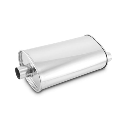 Vibrant StreetPower Oval Muffler - 2in Inlet/Dual Outlet  Center In - Offset Out (1104)