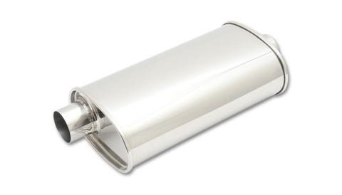 Vibrant STREETPOWER Oval Muffler, 2.5" inlet/outlet - Offset-Center (1106)