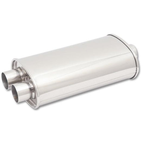 Vibrant Street Power Oval Muffler - 3" In / 2.5" Dual Out (1111)