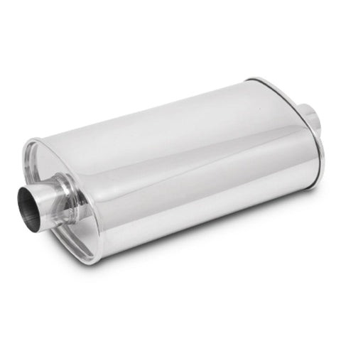 Vibrant StreetPower Oval Muffler - 5in x 9in x 15in long body 4in inlet I.D. x 4in outlet Center-Center (1137)