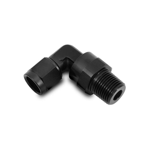 Vibrant -4AN to 1/4in NPT Female Swivel 90 Degree Adapter Fitting (11382)