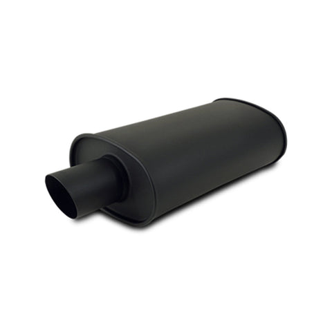 Vibrant StreetPower Flat Black Oval Muffler with Single 3in Outlet - 2.25in inlet I.D. (1145)