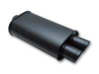 STREETPOWER FLAT BLACK Oval Muffler with Dual Tips (3" inlet) by Vibrant Performance - Modern Automotive Performance
