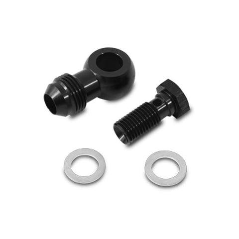 Vibrant -3AN Male Banjo Fitting w/ Metric Bolt and 2 Washers - 8mm x 1.0 Metric Bolt - Aluminum (11500)