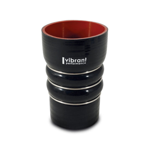 Vibrant 4 Ply Aramid CAC Transition Hose Silicone Coupling - 3.25in x 3in Inlet/Outlet - Black (11864)