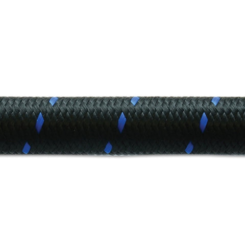 Vibrant -8 AN Two-Tone Black/Blue Nylon Braided Flex Hose - 2 foot roll (11958B)