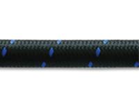 Vibrant Performance 10ft Roll of Black Blue Nylon Braided Flex Hose; AN Size: -6; Hose ID: 0.34" (11966B)