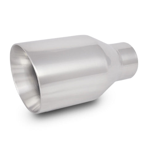 Vibrant 4in Round SS Exhaust Tip - Double Wall Angle Cut Beveled Outlet (1207)