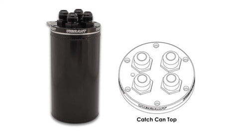 Vibrant 4in OD Universal Catch Can 2.0 w/ 4 Adapters Aluminum - Anodized Black (12697)