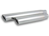 3.5" Round Stainless Steel Tip (Single Wall, Angle Cut) 2.5" inlet, 18" long by Vibrant Performance - Modern Automotive Performance
