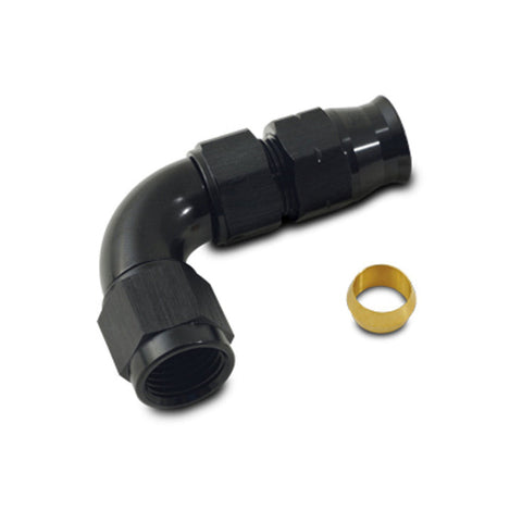 Vibrant 3/8In Tube to -6AN Female 90 Degree Union Adapter Fitting w/ Olive Inserts (16566)