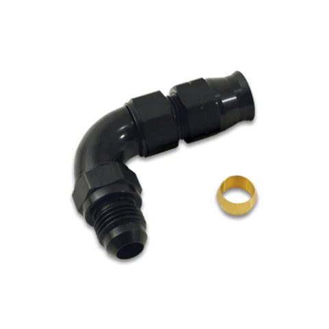 Vibrant Performance 90 Degree 5/16in Tube to Male -6AN Flare Adapter w/ Olive Inserts (16585)